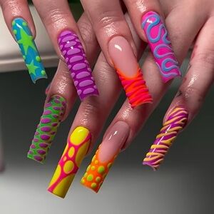 Vibrant Neon Nail Art Set